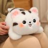 Adorable Large Facial Cat Lying Doll Stuffed White Coffee Fatty Cartoon Animal Featuring Tail Cute And Charming Plushie Birth Date Gif