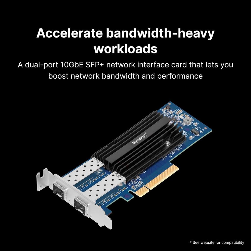 Synology E10G30-F2 10GbE SFP+ Dual-Port Network Card for Synology, available from authorized distributor Field Lake.