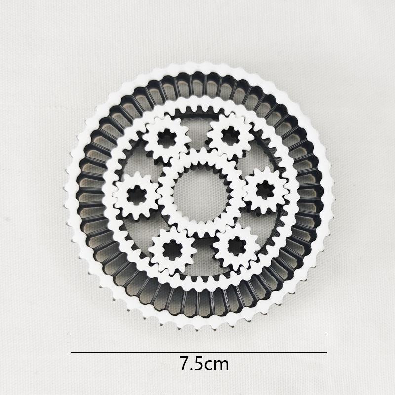 3D Printed Interstellar Gear Fidget Roller Wheel Spin Stress Relief Toy Rotating Gear Decompression Toy for Kids Adults Workers
