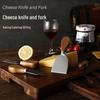 Square Acacia Wood Cheese Board & 4-Piece Stainless Steel Cheese Knife Set