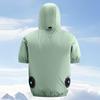 Women's Summer Fan Suit (including A Set Of 9-leaf Brushless 5V Fan) Short Sleeved Hooded Zipper Heatstroke Proof Solid Color Work Clothes