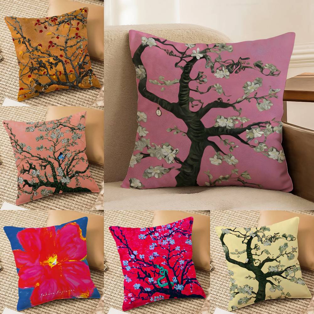 Watercolor Painting of Orchid Plants Pillow Case Silky elegant Comfort Sofa Bed Invisible zipper Beach pillowcase