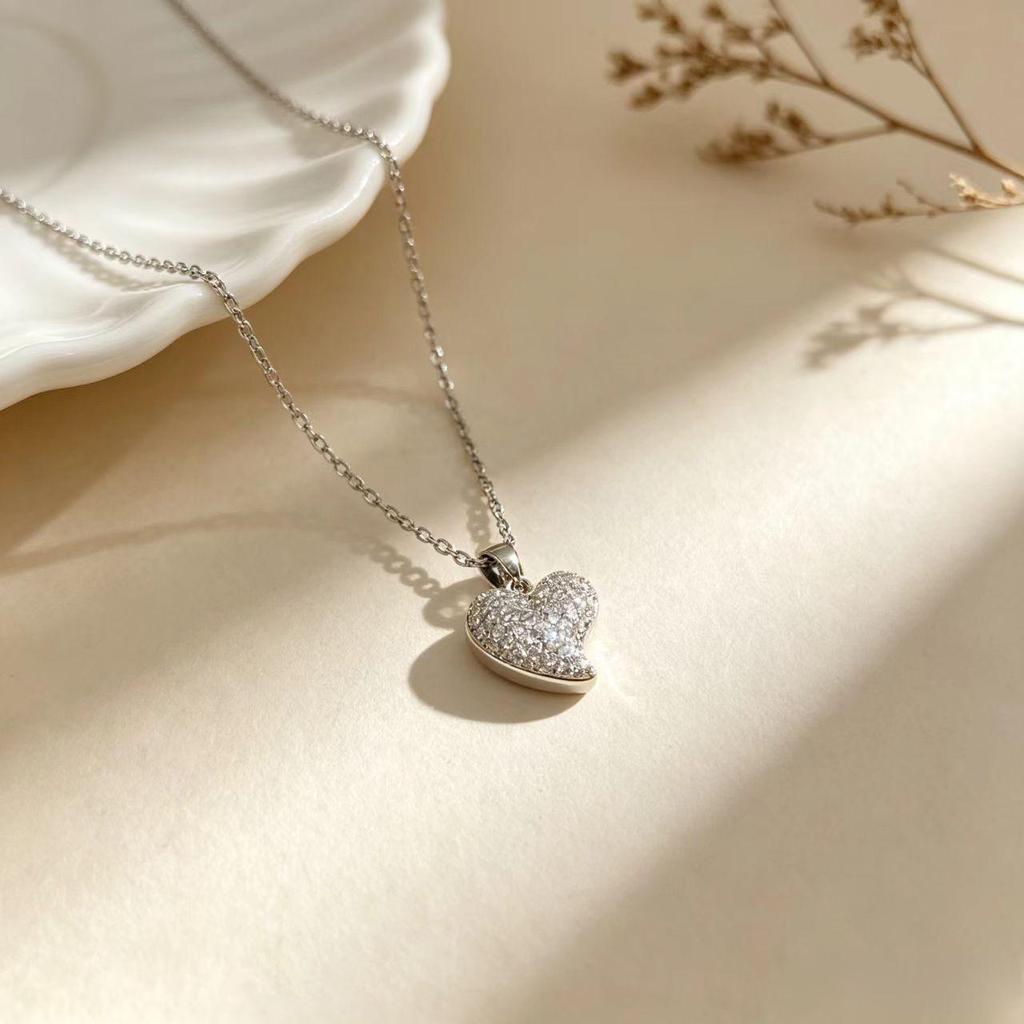 Cross Heart Luxury Necklace: Elegant Pendant for Women - Niche Design Sweater & Clavicle Chain
