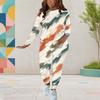 Women Plus Size Round Neck Long Sleeve Printed Top And Fitted Pants Two Piece Set