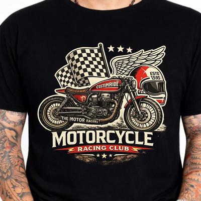 Vintage Motorcycle T-Shirt Racing Biker Retro Motorbike Rider Gift Graphic Tee