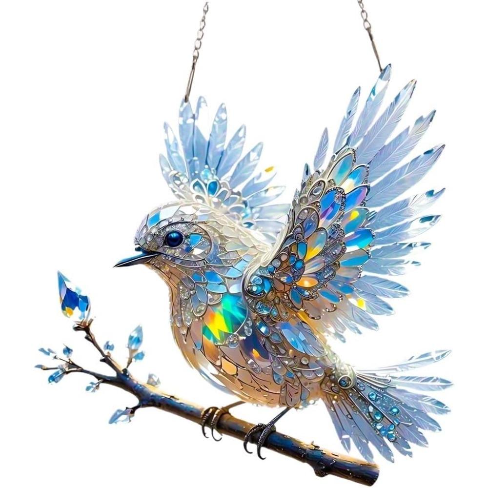 Pretty Bird Acrylic Hanging Decoration for Living Room, Patio, and Holiday Scenes Idea