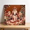 Framed Pearl Art DIY Kit with Christmas Nutcracker and Elf Pattern 3D Sparkling Bead Canvas Painting Handmade Holiday Gift for Home Decoration