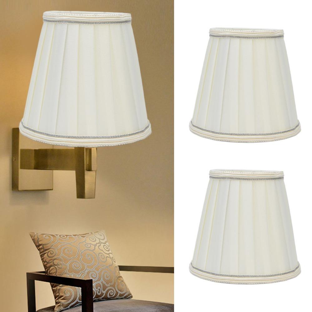 2PCS Clip On Design Clip On Lamp Shade Fabric Pleated Fabric Lampshade Small Lamp Shade  Wall Lamp