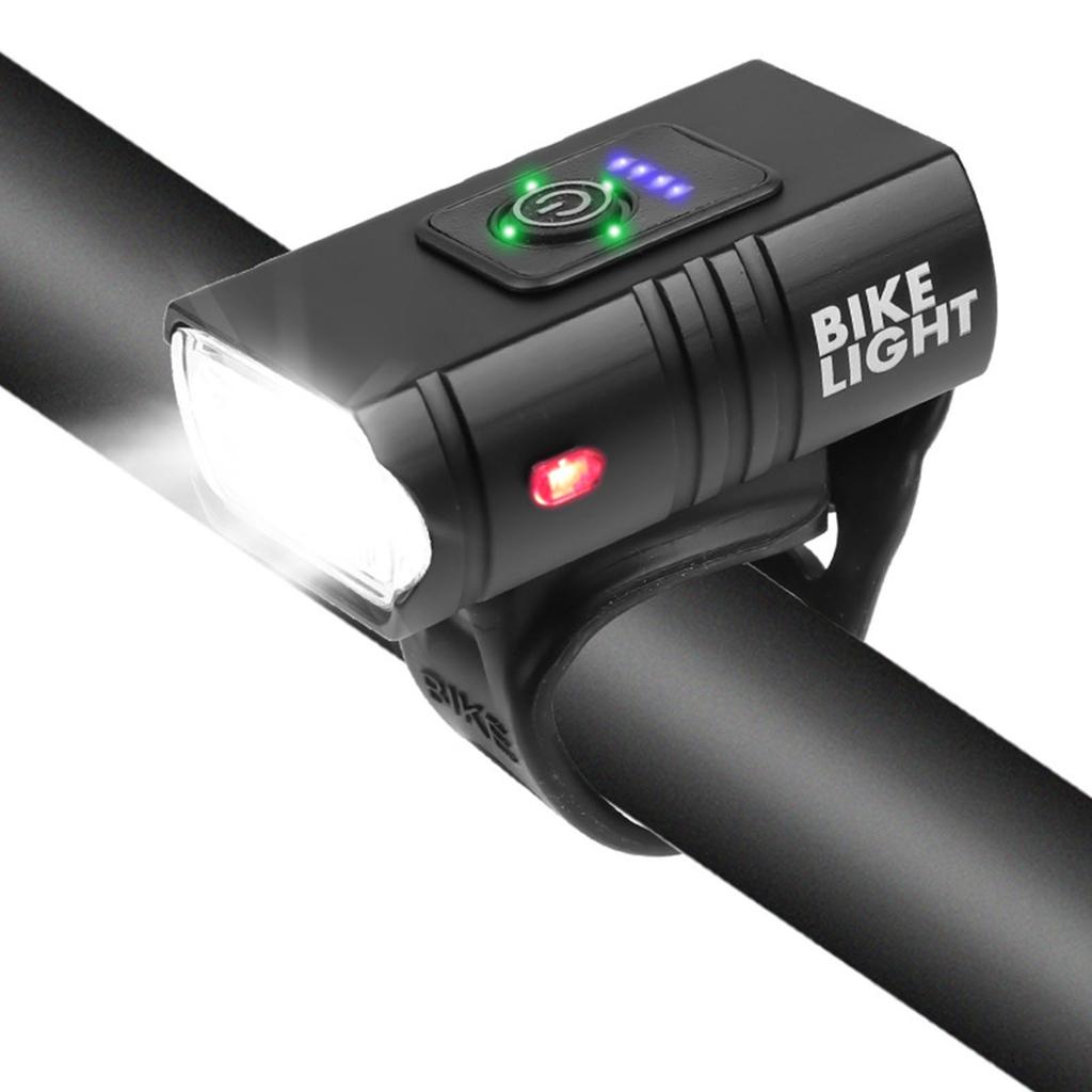 USB Rechargeable Bike Light Set with Power Display 6 Lighting Modes Waterproof Bike Headlight Taillight for Cycling