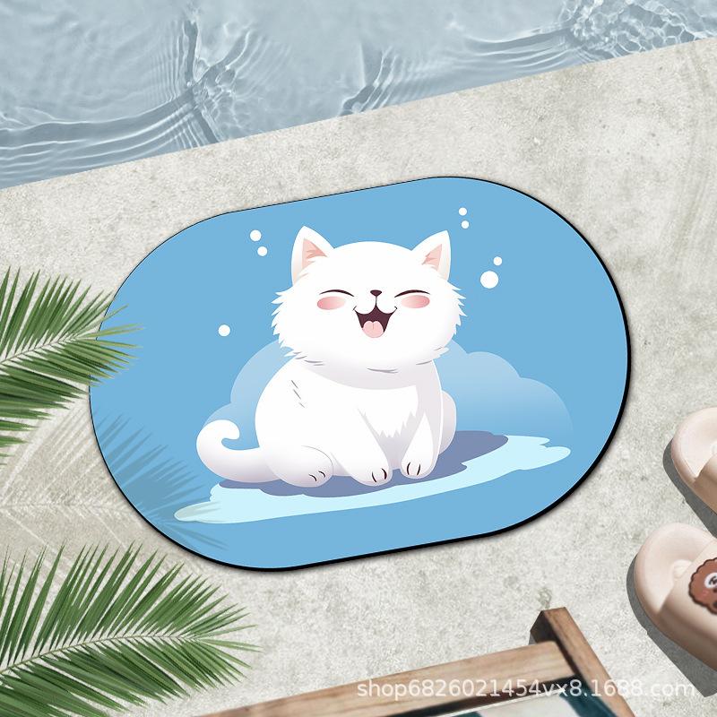 Bathroom Floor Mat Absorbent Toilet Floor Mat Non-slip Entry Door Mat Kitchen Door Toilet Mat Size