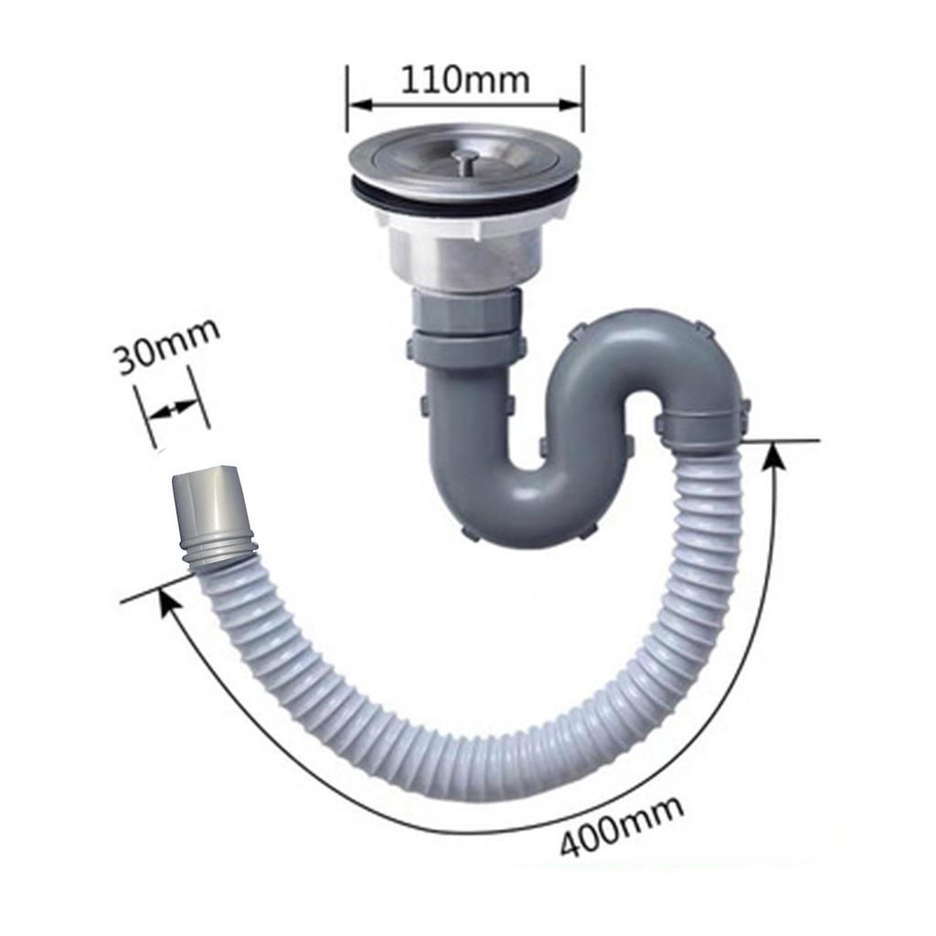 Kitchen Sink Drain Pipe Sewer Tube Sink Drain Assembly Drain Hose for Toilet Bathtub
