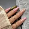 24 Pieces Medium Length Artificial Nail Almond Shape Press on Nail With 3D Floral Design Stick on Nail For Stylish Look