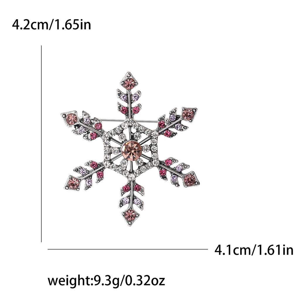 Rhinestone Snowflake Brooch for Women Unisex Pearl Flower Pins Banquet Party Backpack Gifts Jewelry Accessories