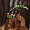 Simple Style Flower Container Solid Wood Floral Arrangement Vase Nordic Style Vase  Homestay Decor