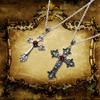 2pcs  Crucifix Pendant Neckchain Gothic Necklace Fashionable Unisex Accessory