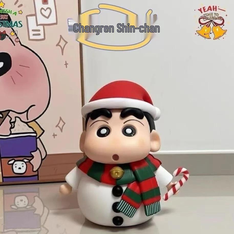 

Крейн Шин-чан Рождественский Снеговик и Елка Химавари Милое Настольное Украшение Игрушка Кукла Подарок.