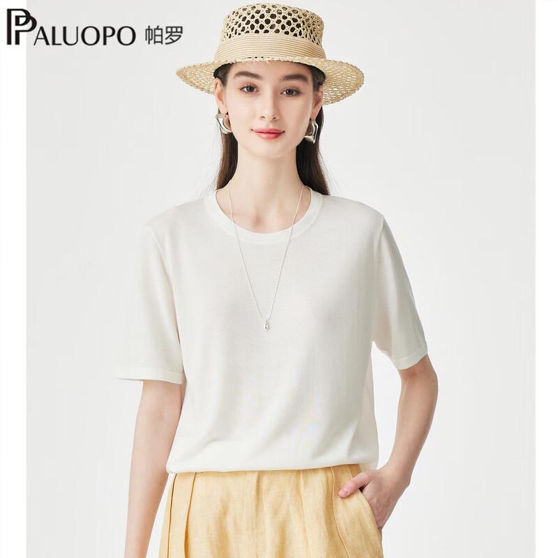 PALUOPO Women s Lyocell Knit Short Sleeve T-Shirt L 105