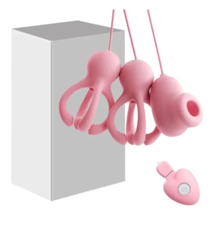 Electric Nipple Vibrator Female Breast Massage Nipple Clip Enhancer Nipple Sucking Stimulator Female Masturbator Adult Products