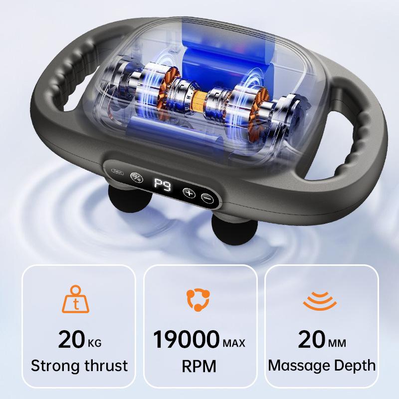 6-Head Fascia Gun High-Frequency Vibration Body Massage Relaxation High Frequency Back Massage Muscle Health Care Massager Gift