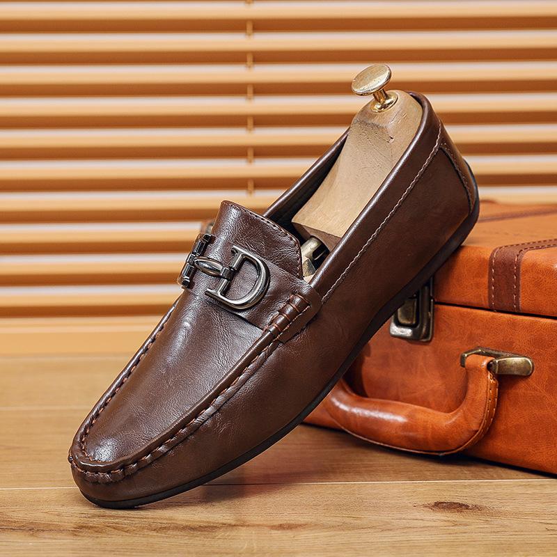 Doudou Shoes Men's High-end New Men's Business Casual Leather Shoes One Pedal Sleeve Lazy Loafers Live Men's Shoes
