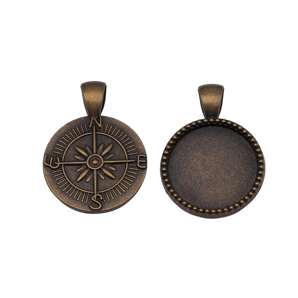 Fit 20mm Round Cabochon Bezel Pendant Setting Handmade Craft Blanks Frames