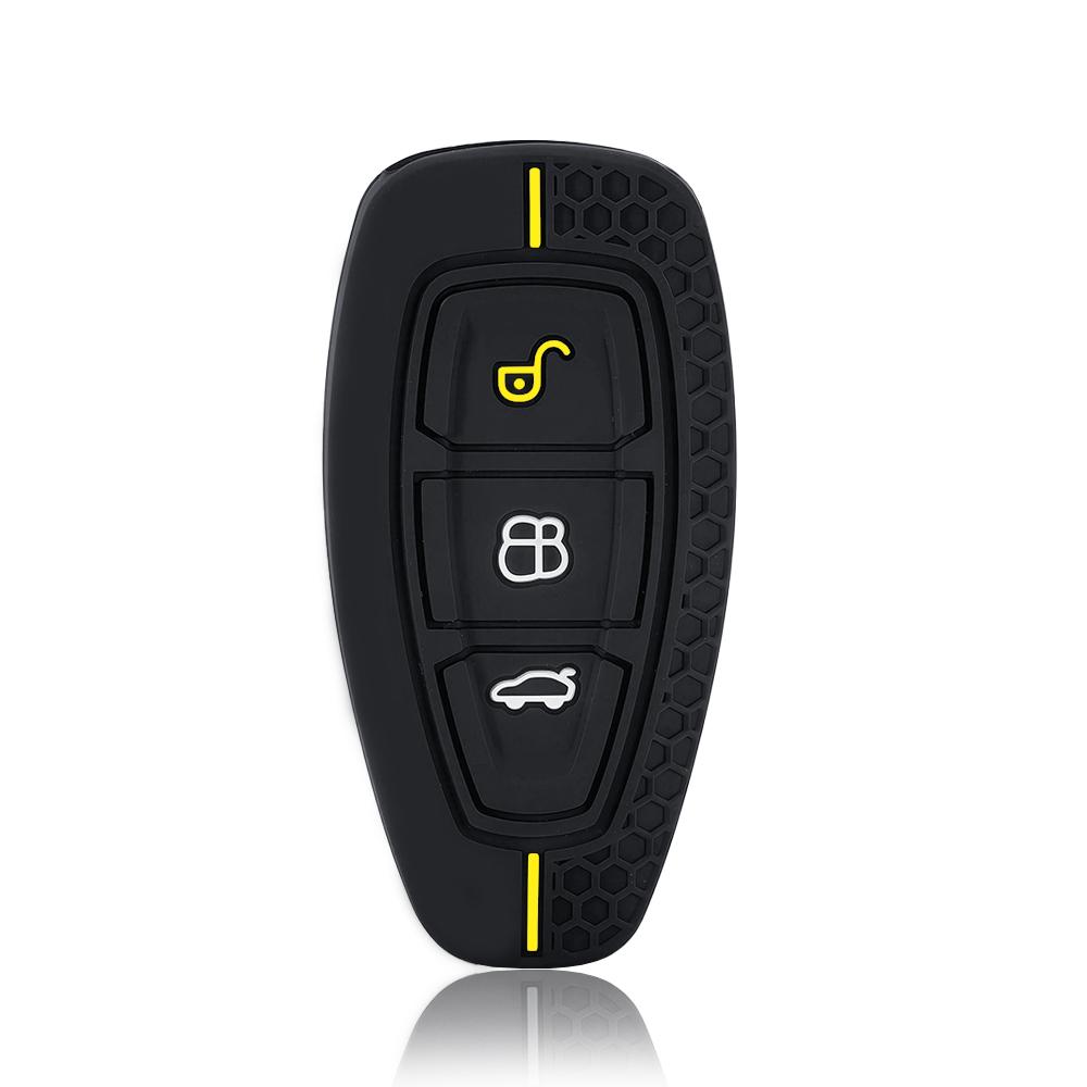 2026 New Silicone Car Key Pack for Ford ST Fiesta Focus Mondeo Ecosport Kuga Edge Escape Metallic Car Key Fob Case Accessories