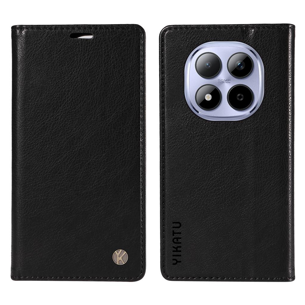 For Xiaomi Redmi Note 15 Pro 5G (Global) Wallet Case YIKATU YK-006 Magnetic Closure Leather Phone Cover Litchi Texture