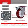 Heavy-Duty Silent Polyurethane Swivel Caster with Directional Brake and High Load Capacity