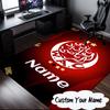 Custom Name Wydad Sports Emblem Design Rug for Living Room, Game Rooms, Office, Bedroom, Floor Mat Playful Design, Fan Gifts Christmas Decor