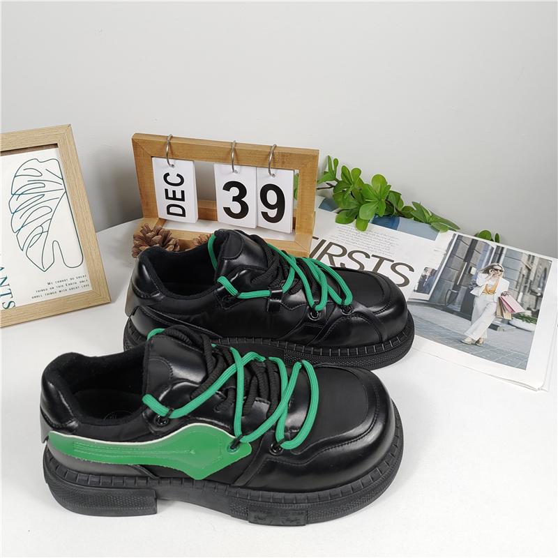 Fashion Shoes Womens Trainers Sneakers Platform Woman-shoes Running Thick Sole Casual Fashion Roses Leisure Round Toe Genuine Leather