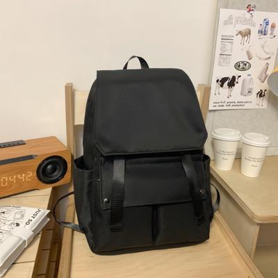 Stylish Unisex Nylon Backpack - Large Capacity Travel Bag with Multiple Compartments for College, High School or Daily Commute