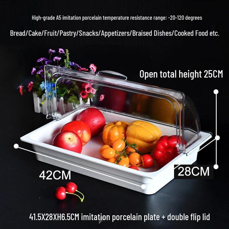 European Style Transparent Plastic Food Display Tray