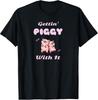 Dancing Pig Pun Gettin Piggy With It Kawaii Graphic T-Shirt