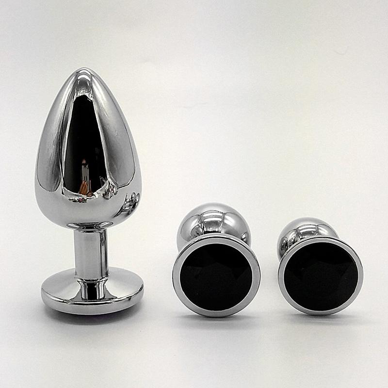 Anal Plug 3 Sizes Colored Crystal Stainless Steel Butt Plug For Women Stimulator Anal Sex Toys For Couples Prostate Massager