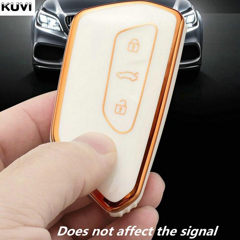 TPU Car Key Case Cover Shell Fob for Volkswagen VW Golf 8 MK8 ID-4 ID-6 for Skoda Octavia A8 for Seat Leon FR MK4 Cupra