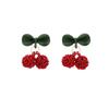 Little Cherry~ Red Cherry Earrings French Stud Earrings Female Cute and Design Sense New Trendy Earrings Earclips