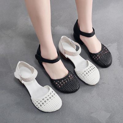 Sandales Tissées Respirantes d'Été 2025 pour Femmes de Style Ethnique à Talons Épais.
