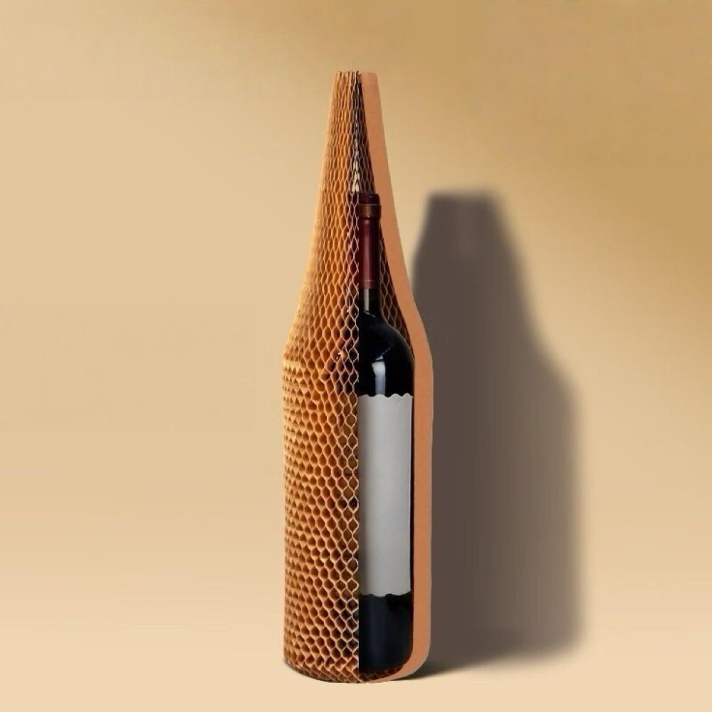 Hollow Out Wine Bottle Cover 3D Honeycomb Paper Impact Resist Cup Cover Super Elastic Buffer Vase Protective Cover