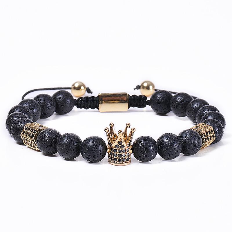 

JYL TS Bracelet Morse Code Soulmate Beaded Attracts True Love & Bond Volcanic-braided style темно-оранжевого