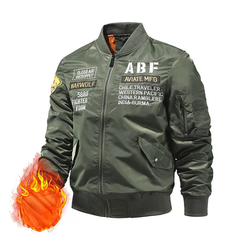 Manteau en Coton Brodé Plus Veste de Pilote Ma1 de l'Air Force en Coton pour Homme XXXXL gray