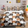 Cute Cartoon Bears Pattern Bedding Duvet Cover Set  (1*Duvet Cover 2*Pillowcases, Without Duvet Insert)