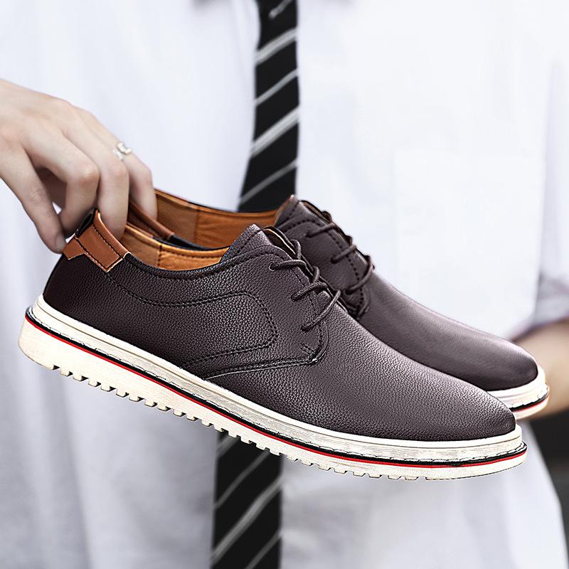 Herrenschuhe Mode lässige Lederschuhe große Größe Trend Britischer Stil Low-Top Lederschuhe Business Anzugschuhe