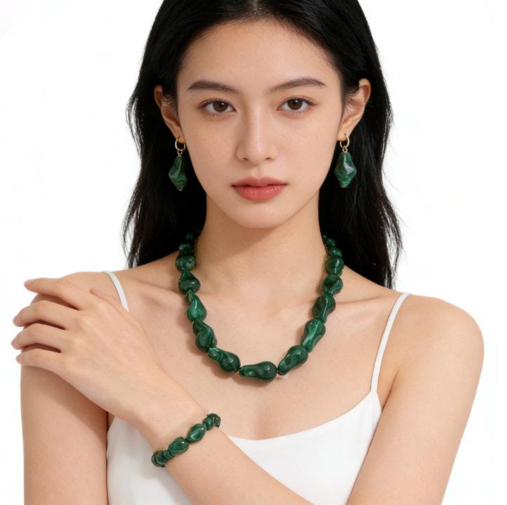 Baroque Pearl Choker, Bracelet & Earrings Set