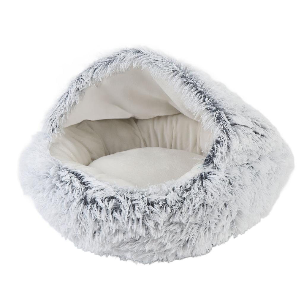 Katzenhöhlenbett Weich Gemütlich Halbgeschlossen Erhöhte Sicherheit Abnehmbares Rundes Katzenhundeberuhigungsbett für Zuhause