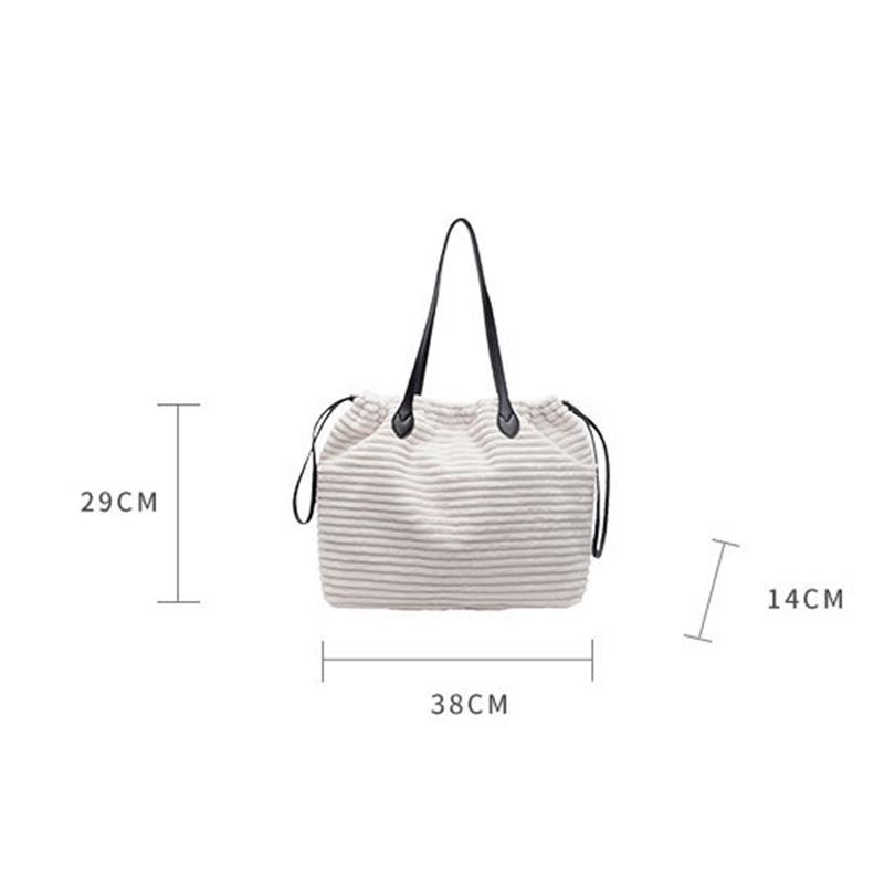 Autumn/winter Corduroy Shoulder Bags Large Capacity Furry Women's Bags High Quality String Soft Versatile Handbags CLE