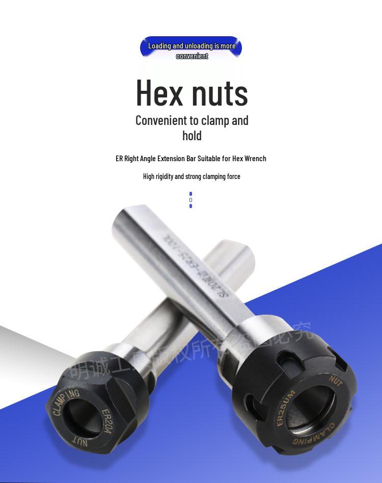 Single/Double-Sided Side-Fixed ER Collet Extension Tool Holder for CNC Lathes