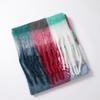 Men's and Women's Autumn and Winter Scarf Fashionable Warm Rainbow Plaid Shawl Tassel Thickened Mohair Scarf