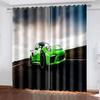 3D Trendy City Sports Car Scenery 3D Printing Semi Sunshade Window Curtain Polyester Fabric For Bedroom Hook Accessories  2pcs