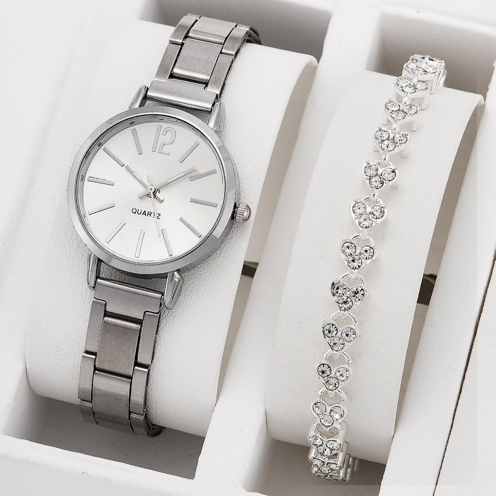 Ladies Watch Temperament Steel Belt Ladies Watch Watch, Simple Trend Ladies Quartz Watch Bracelet Set