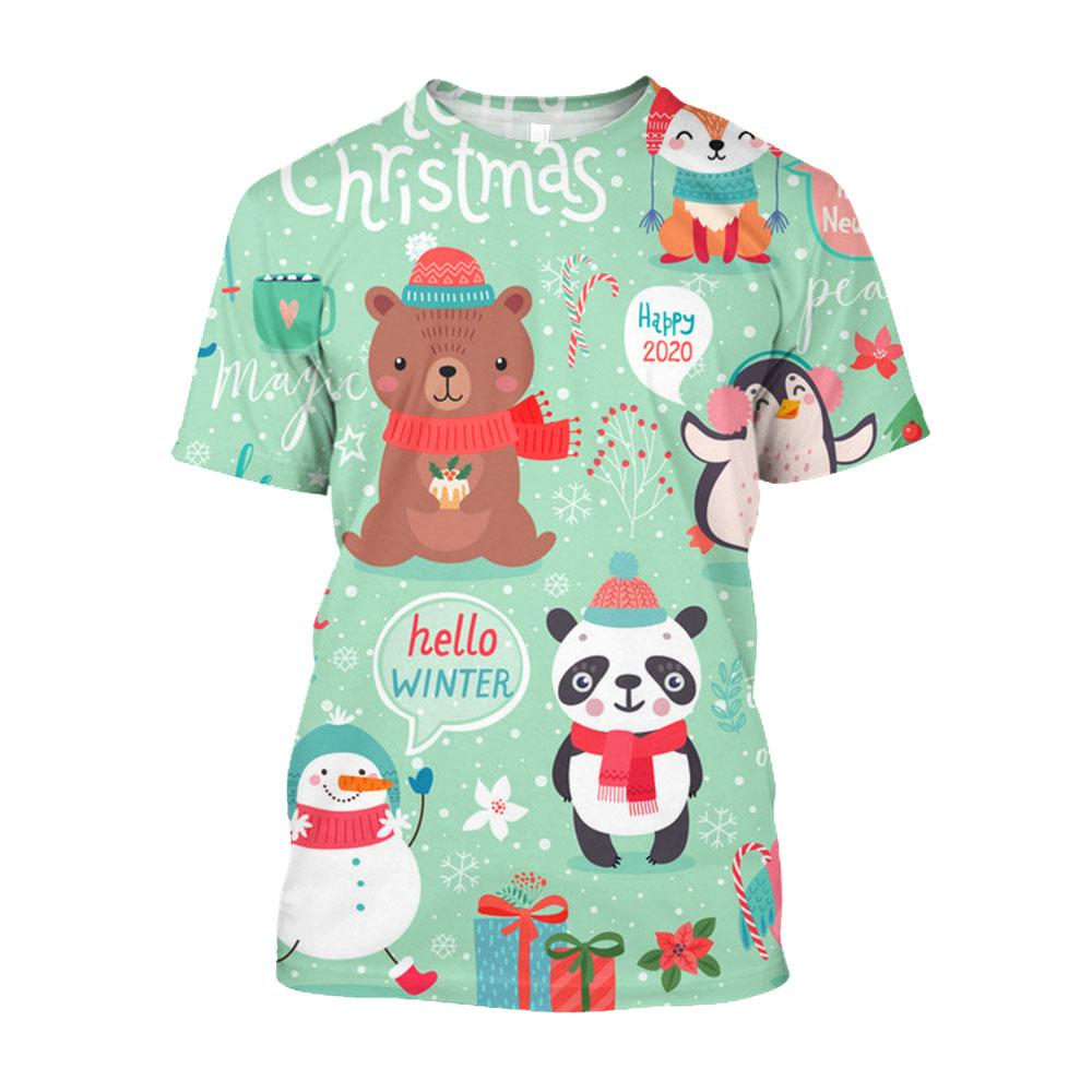 

Originality Santa Claus Graphic T Shirts For Men Women Trend Unisex Holiday Dress Fashion Casual Printed Round Neck Short Sleeve 6XL